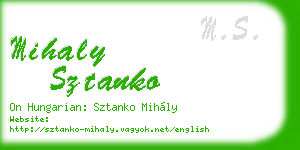 mihaly sztanko business card