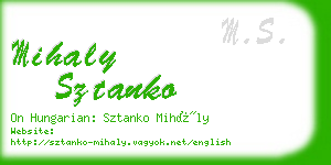 mihaly sztanko business card